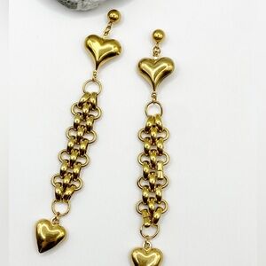 NEW Hearts And Chains Dangle Earrings